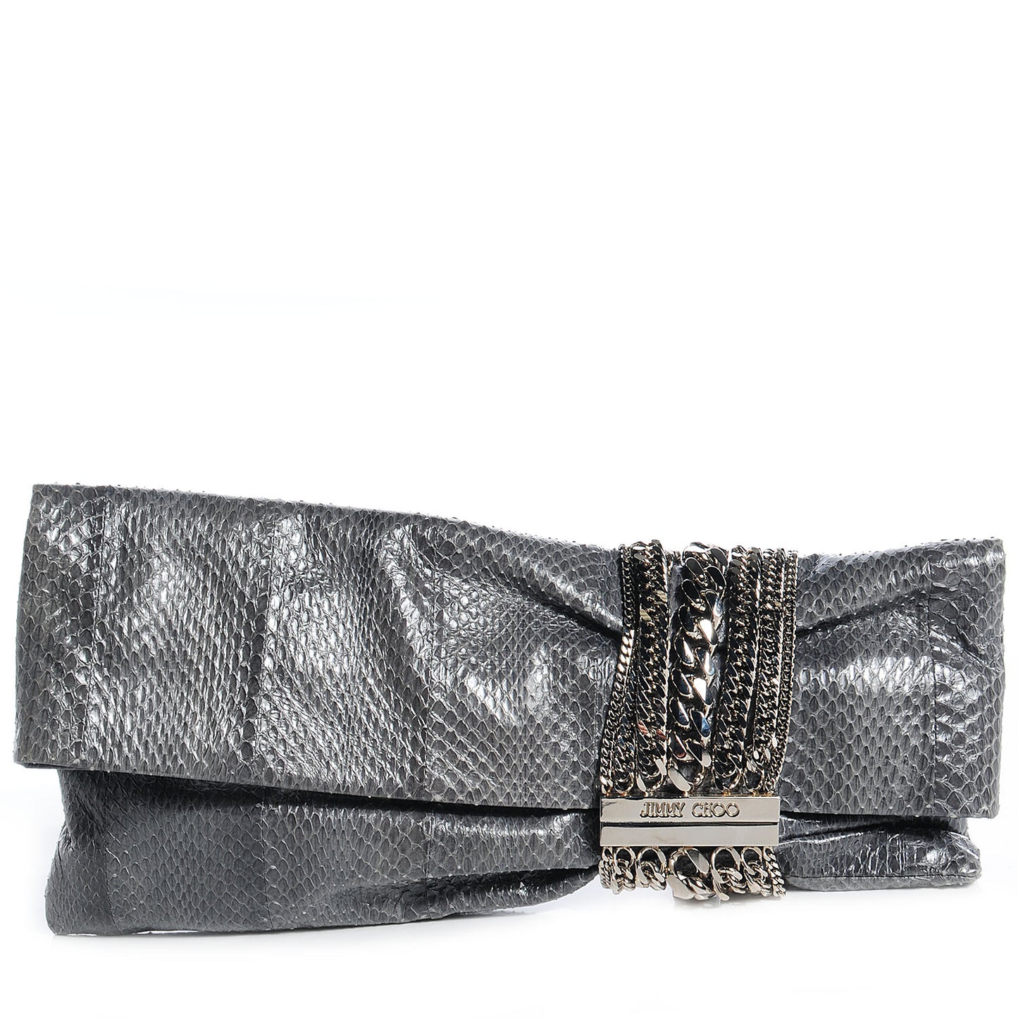 Elaphe Snakeskin Chandra Clutch Grey