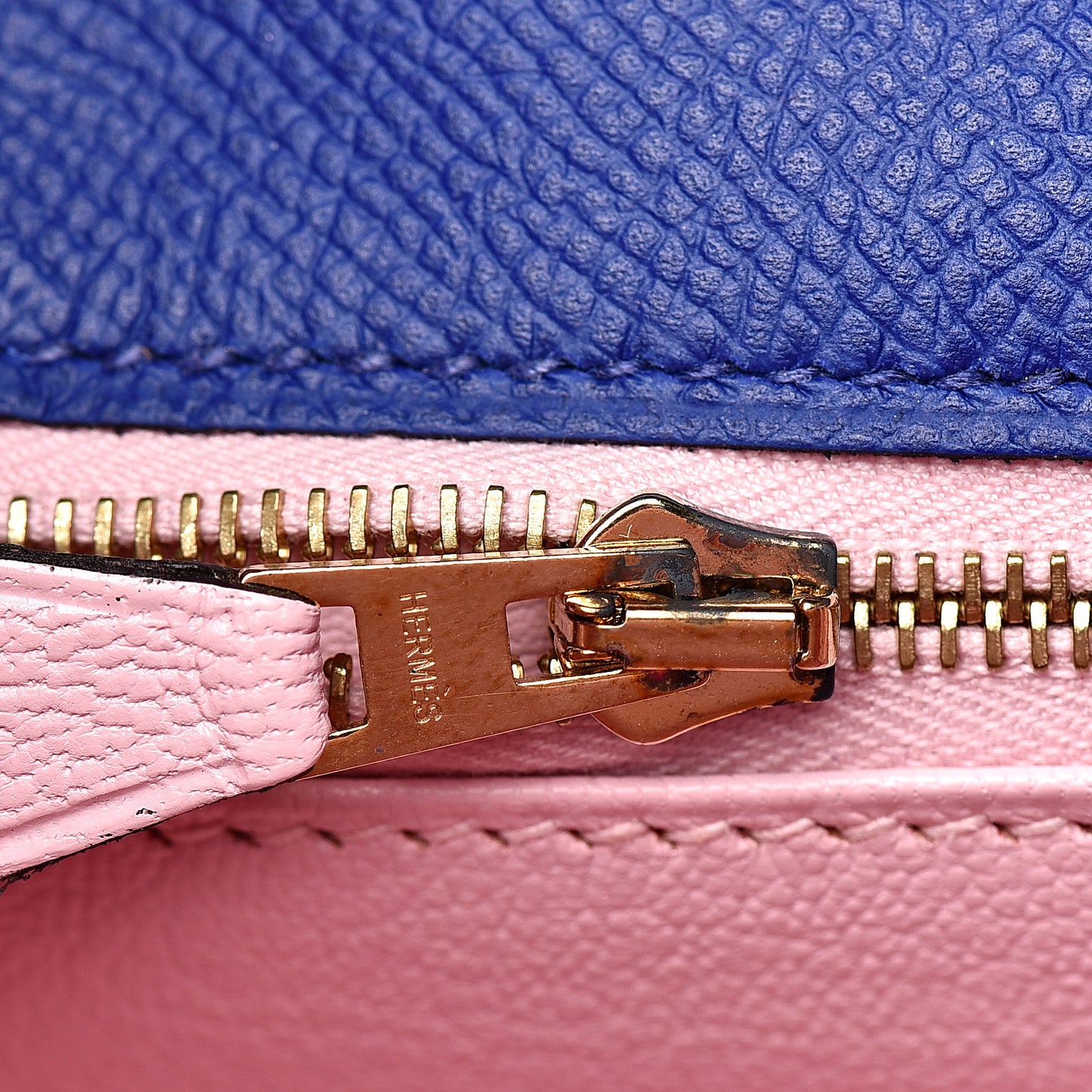 Epsom Horseshoe Kelly Sellier 32 Bleu Electrique Rose Sakura