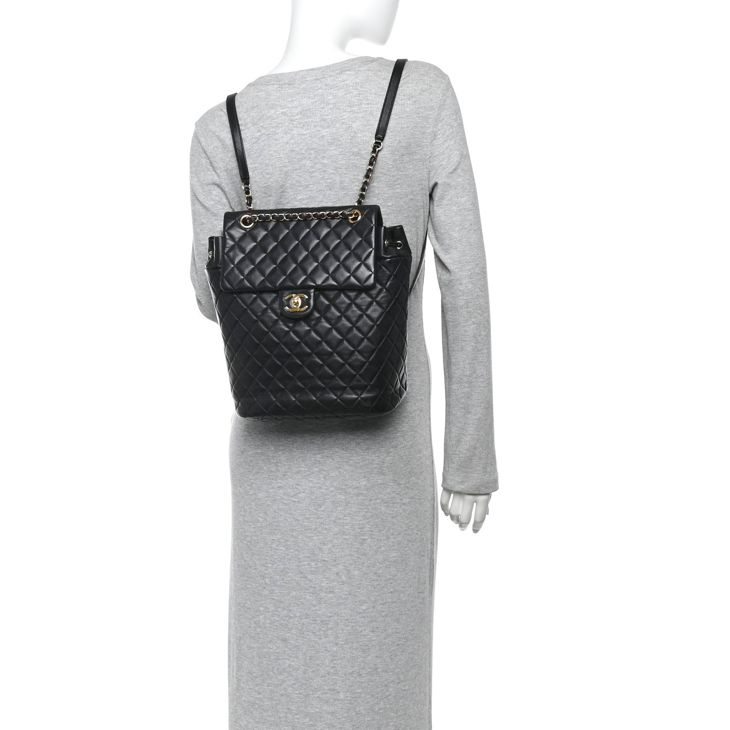 Chanel Lambskin Quilted Large Urban Spirit Backpack Black 2 of 10