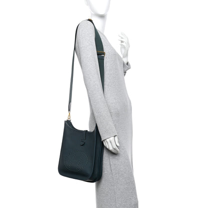 Hermes Taurillon Clemence EVELYNE III PM Vert Cypress 2 of 12
