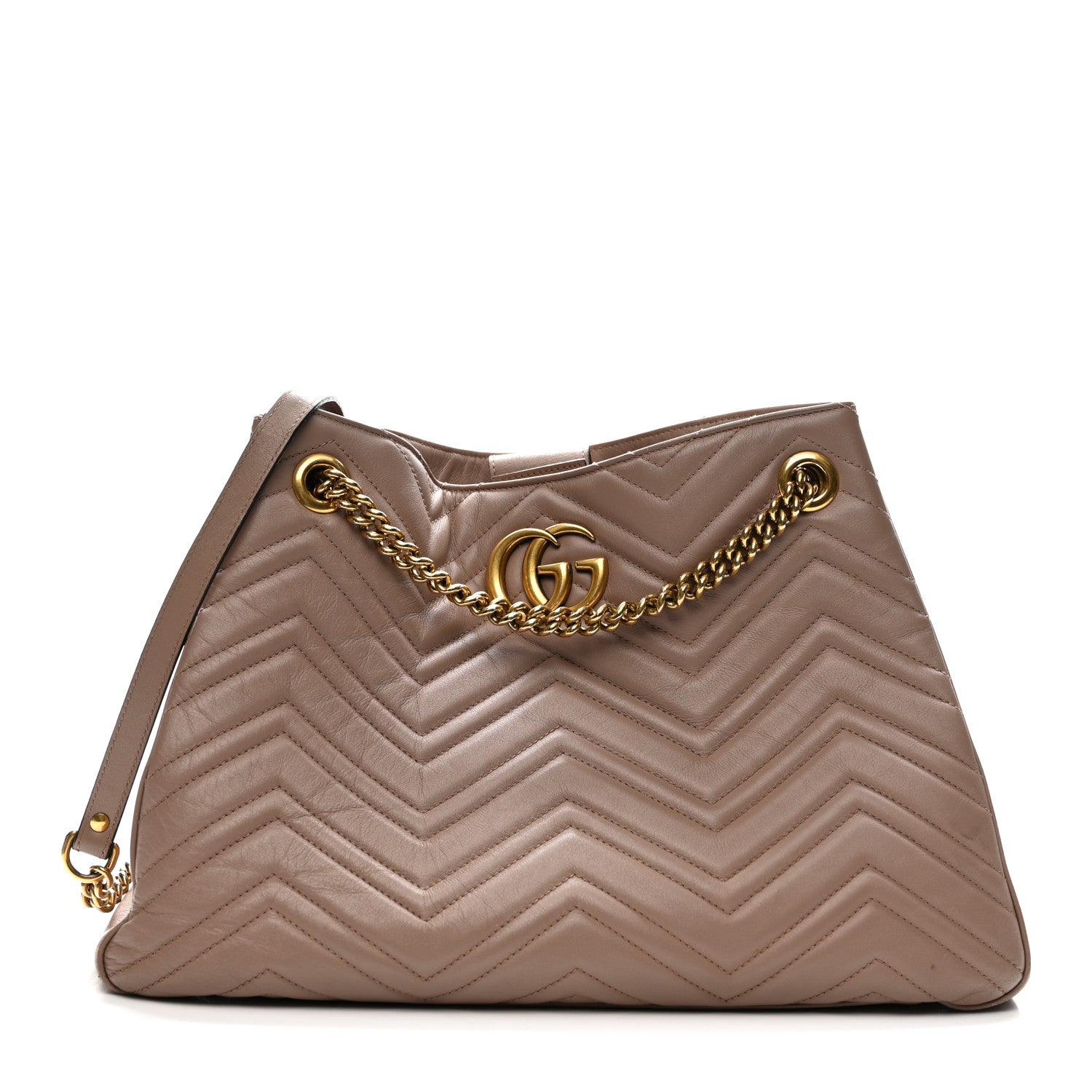 Gucci Calfskin Matelasse Medium GG Marmont Shoulder Tote Bag Porcelain Rose 1 of 13