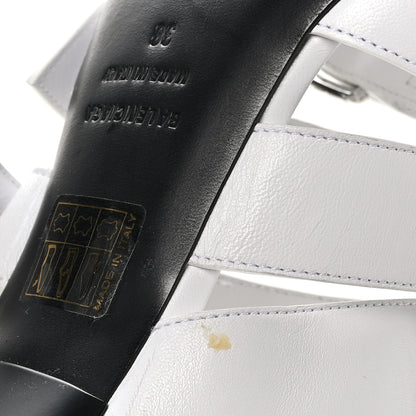Balenciaga Shiny Sheepskin Bluckle K 80mm Sandals 38 White 10 of 10
