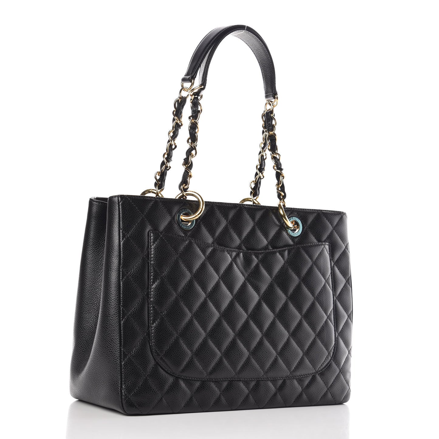 Caviar Quilted Grand Shopping Tote GST Black