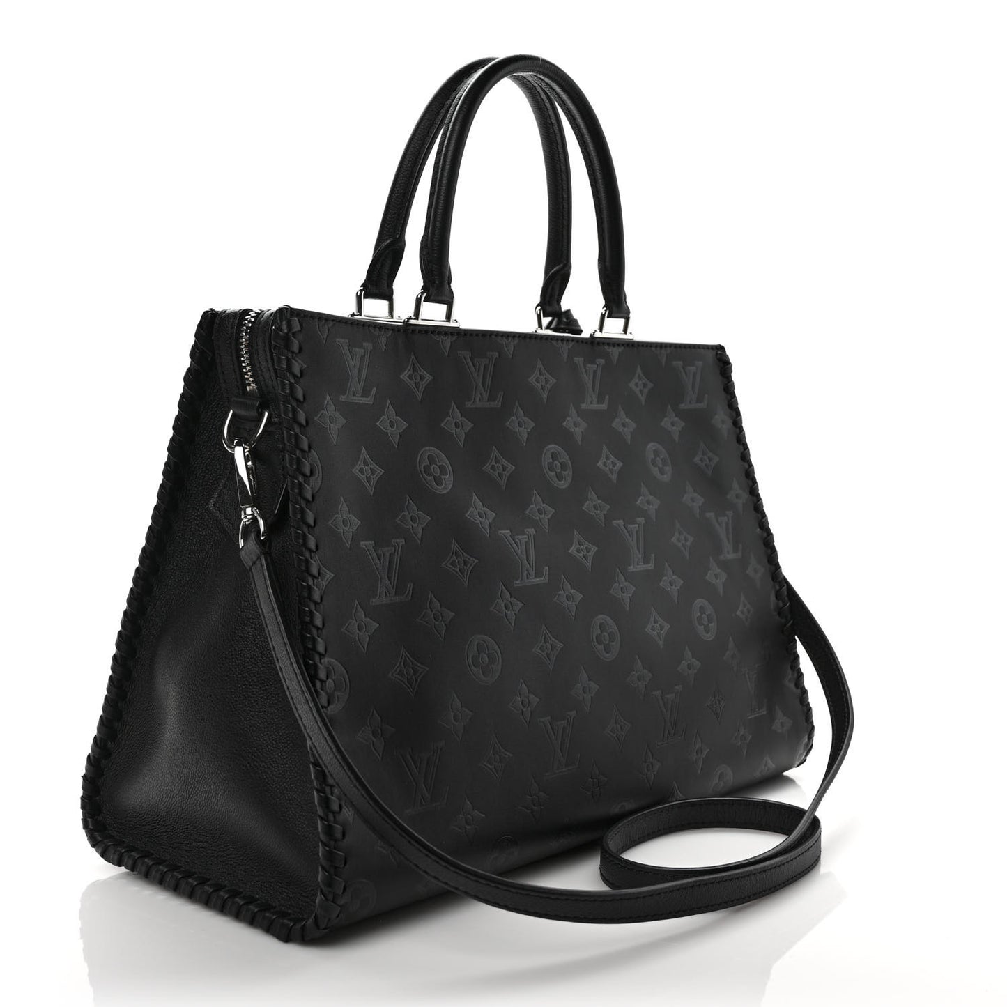 Monogram Cuir Plume Very Zipped Tote Black