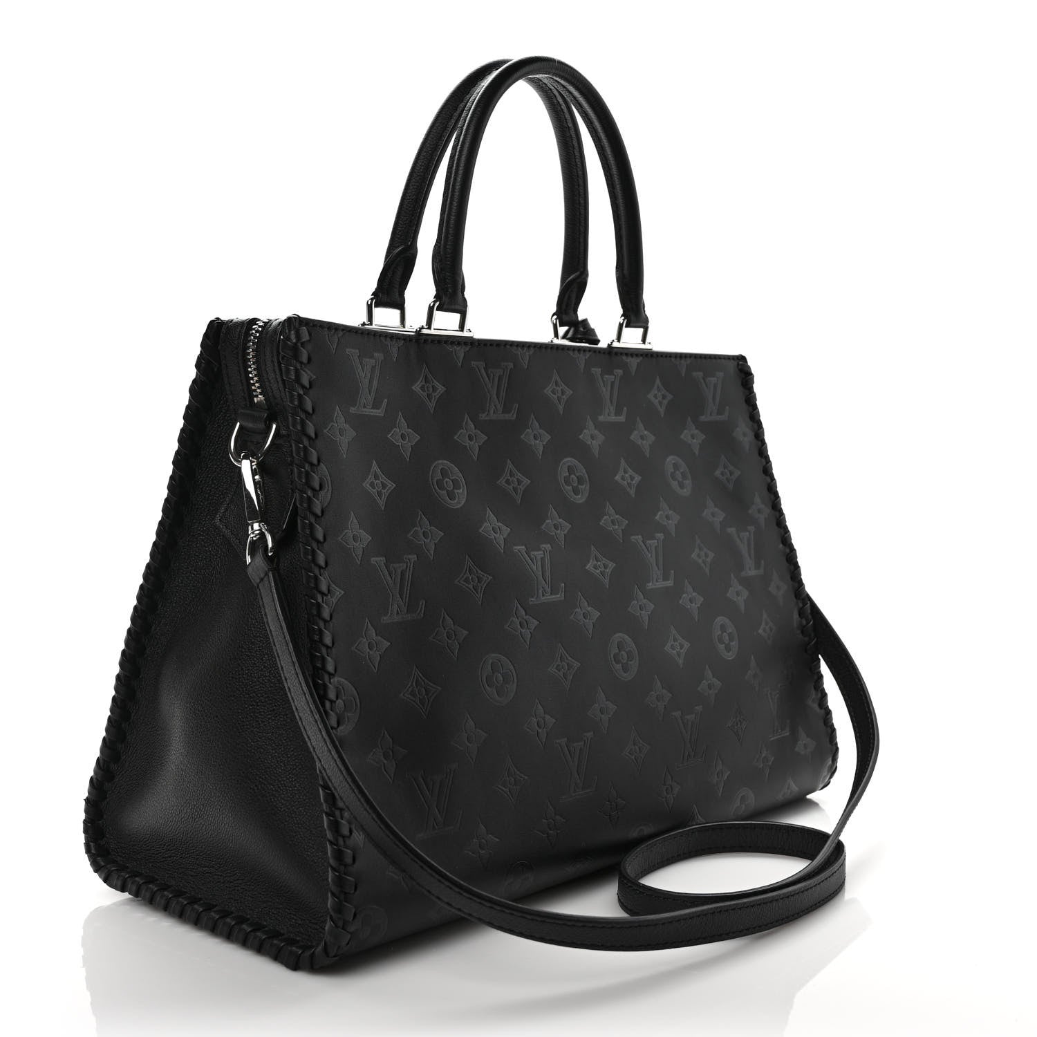 Louis Vuitton Monogram Cuir Plume Very Zipped Tote Black 3 of 8