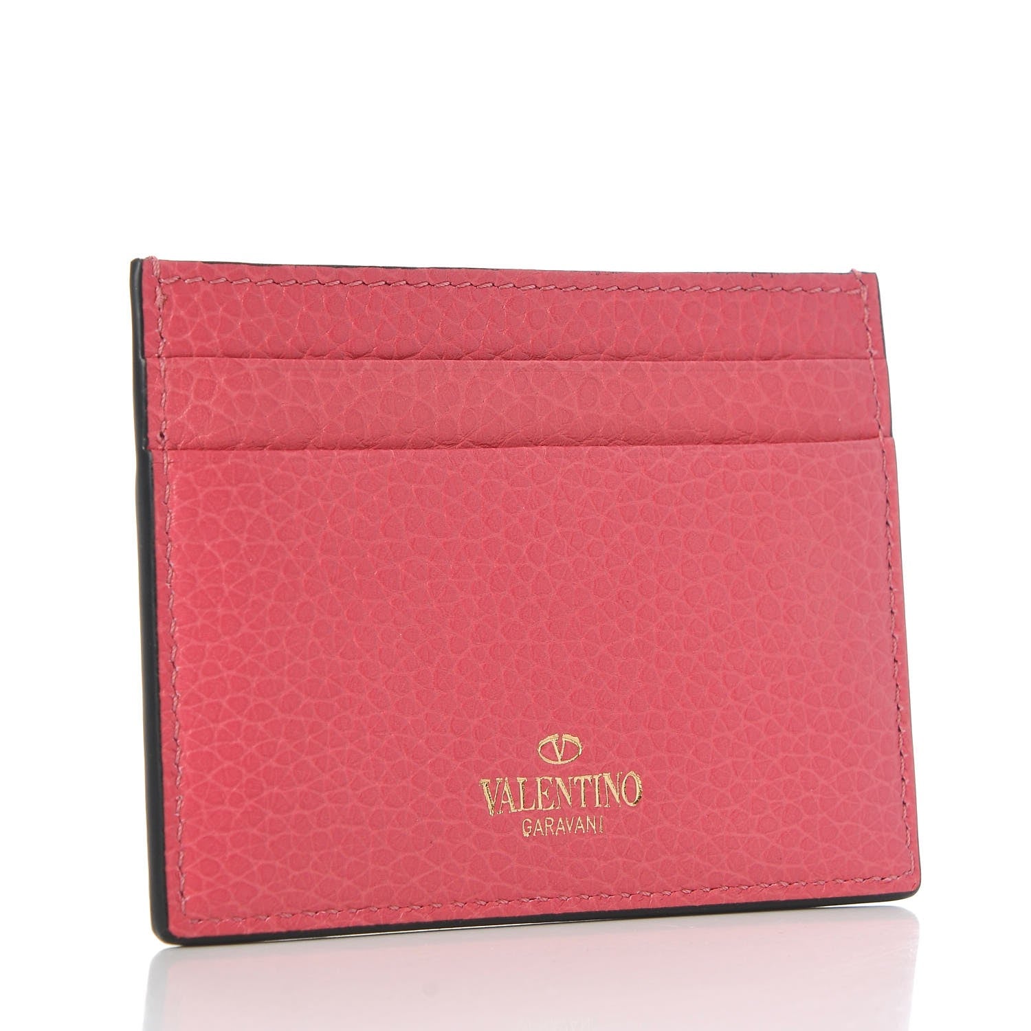 Valentino Garavani Pebbled Calfskin Rockstud Card Holder Shadow Pink 3 of 9