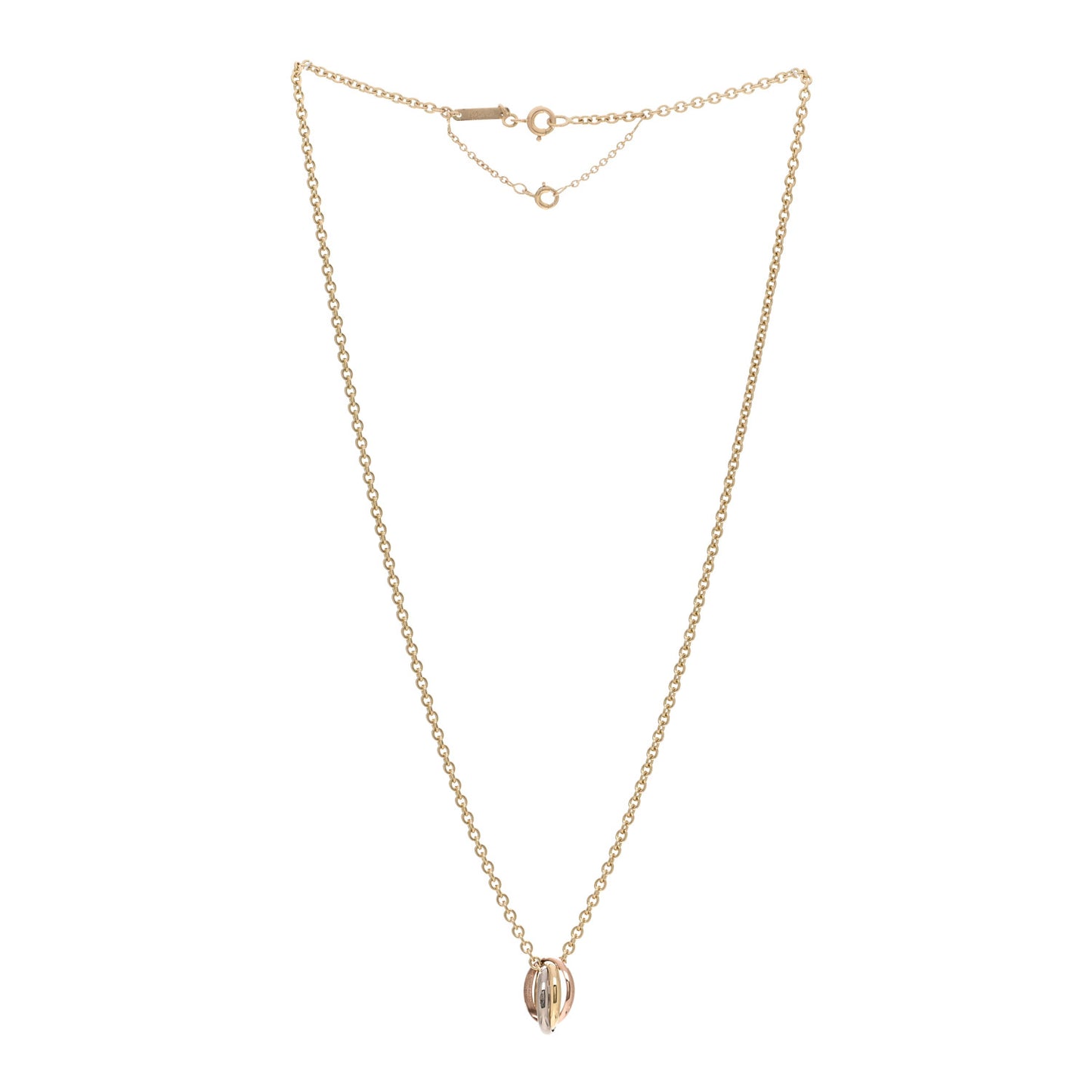 18K Pink Yellow White Gold Baby Trinity Pendant Necklace