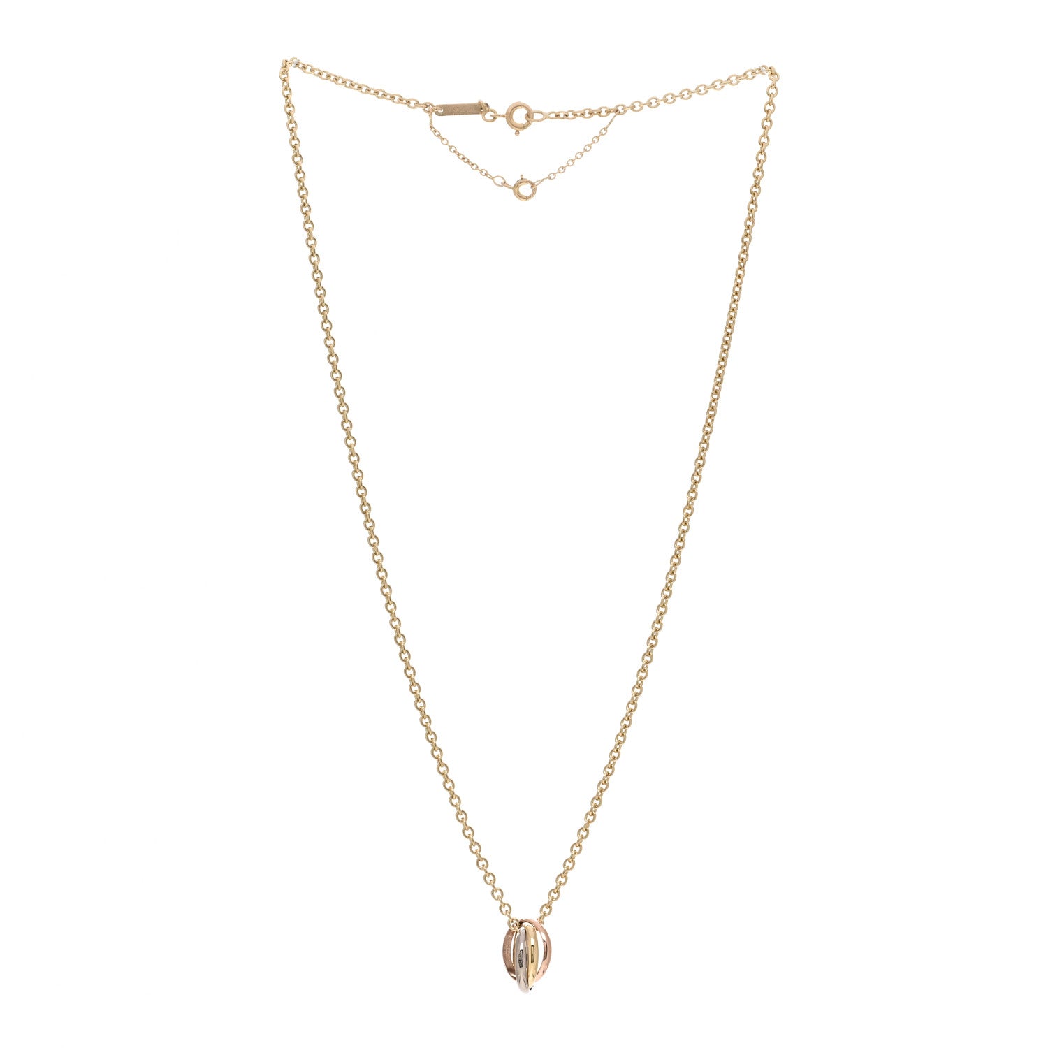 Cartier 18K Pink Yellow White Gold Baby Trinity Pendant Necklace 3 of 6