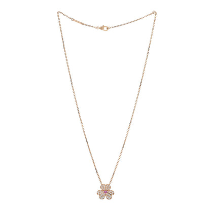 Van Cleef & Arpels 18K Rose Gold Diamond Pink Sapphire Small Frivole Pendant Necklace 2 of 5