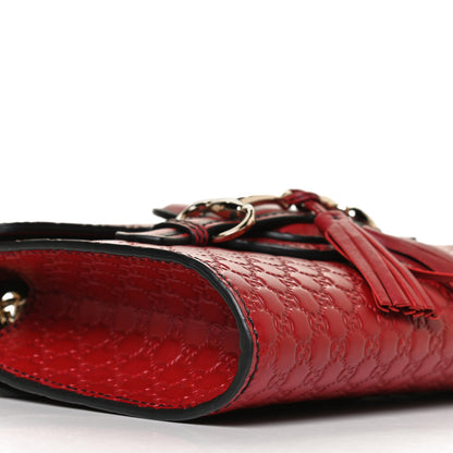Gucci Soft Microguccissima Mini Emily Chain Shoulder Bag Rosso 9 of 12