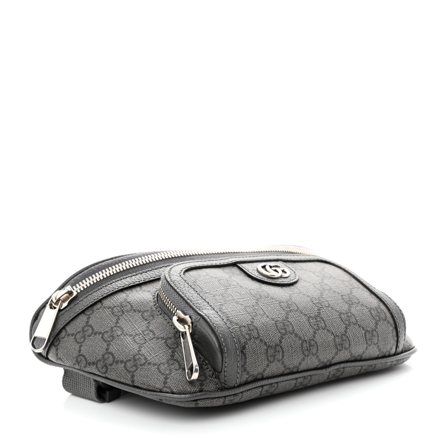 Gucci GG Supreme Monogram Textured Dollar Calfskin Ophidia Belt Bag Grey Black Graphite Grey 4 of 9