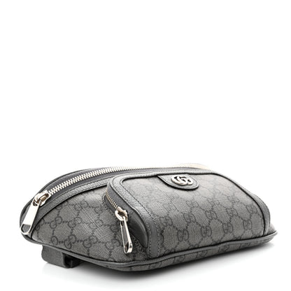 Gucci GG Supreme Monogram Textured Dollar Calfskin Ophidia Belt Bag Grey Black Graphite Grey 4 of 9