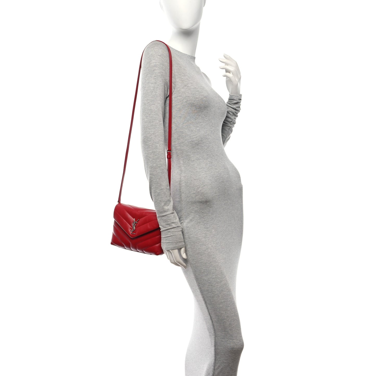 Calfskin Y Quilted Monogram Toy Loulou Crossbody Bag Rouge Eros