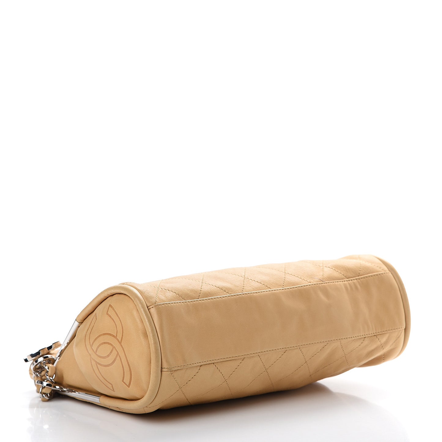 Lambskin Stitched Medium Ultimate Soft Tote Beige