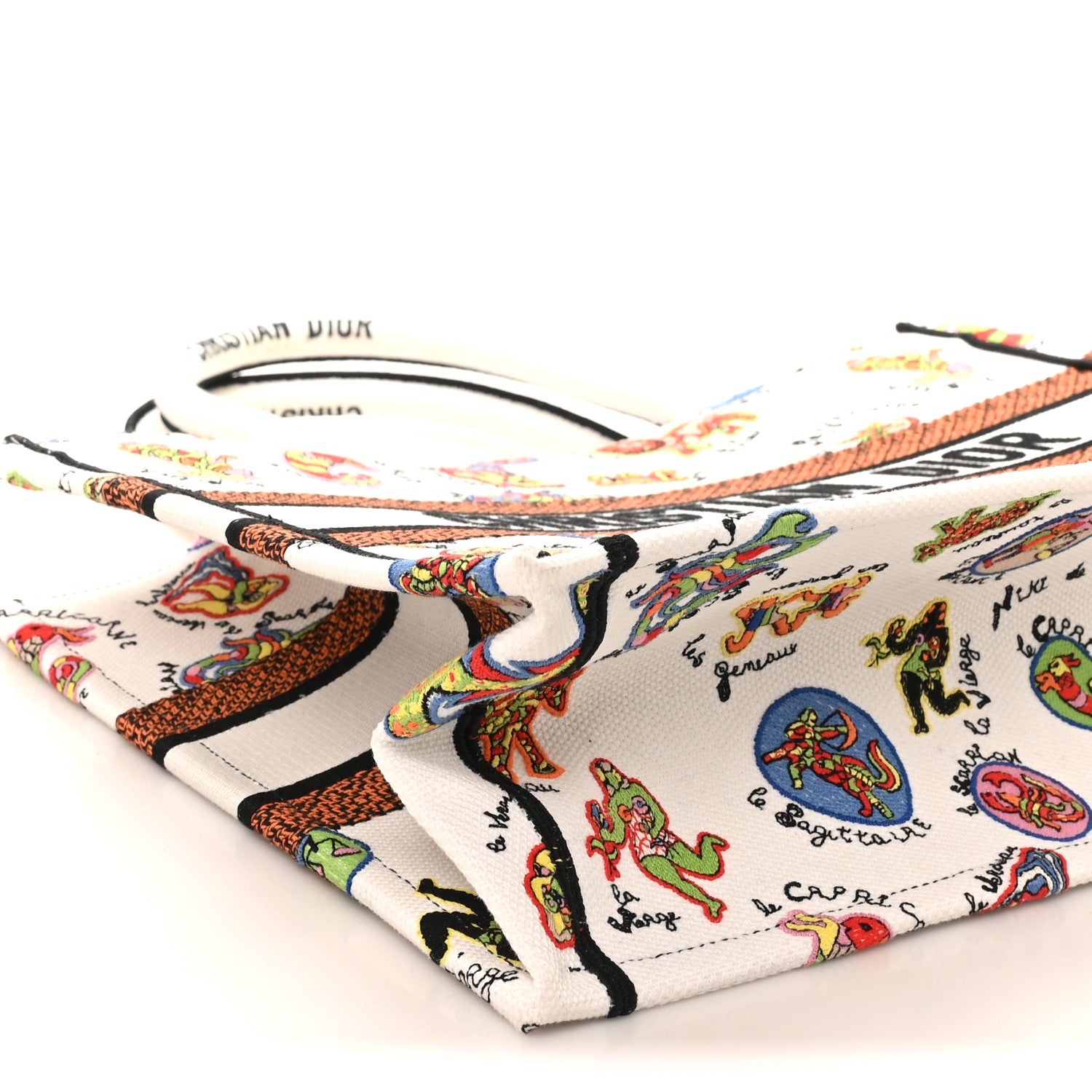 Christian Dior Canvas Embroidered Dragon Zodiac Medium Book Tote