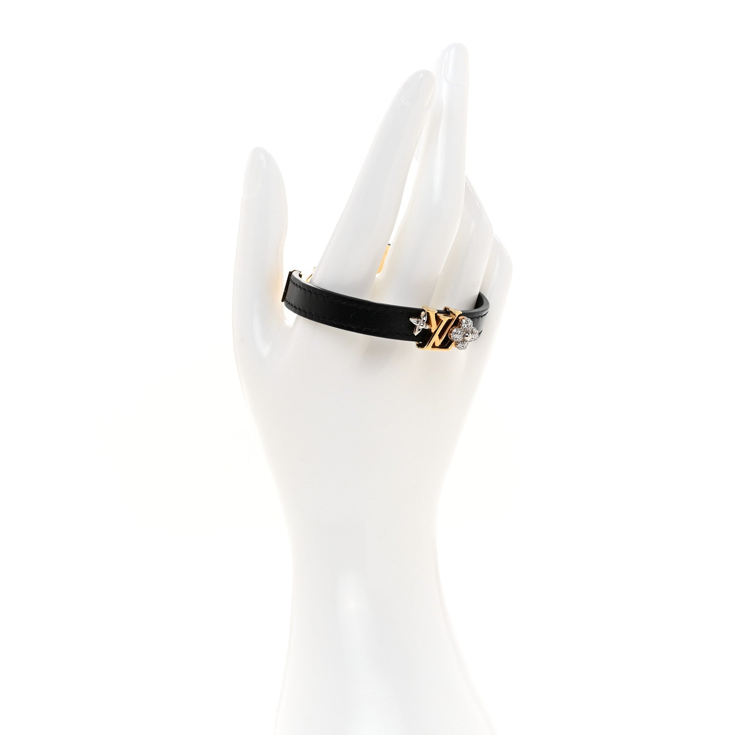 Louis Vuitton Calfskin Gram Bracelet Black 2 of 9