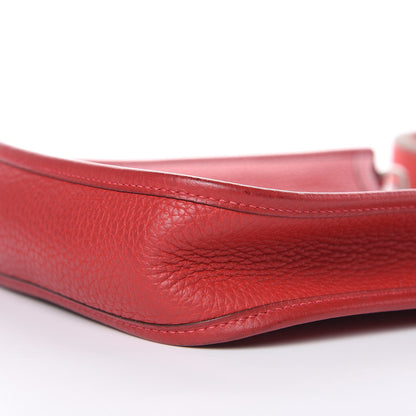 Hermes Taurillon Clemence Amazone Evelyne TPM Rouge Casaque Etain 9 of 13