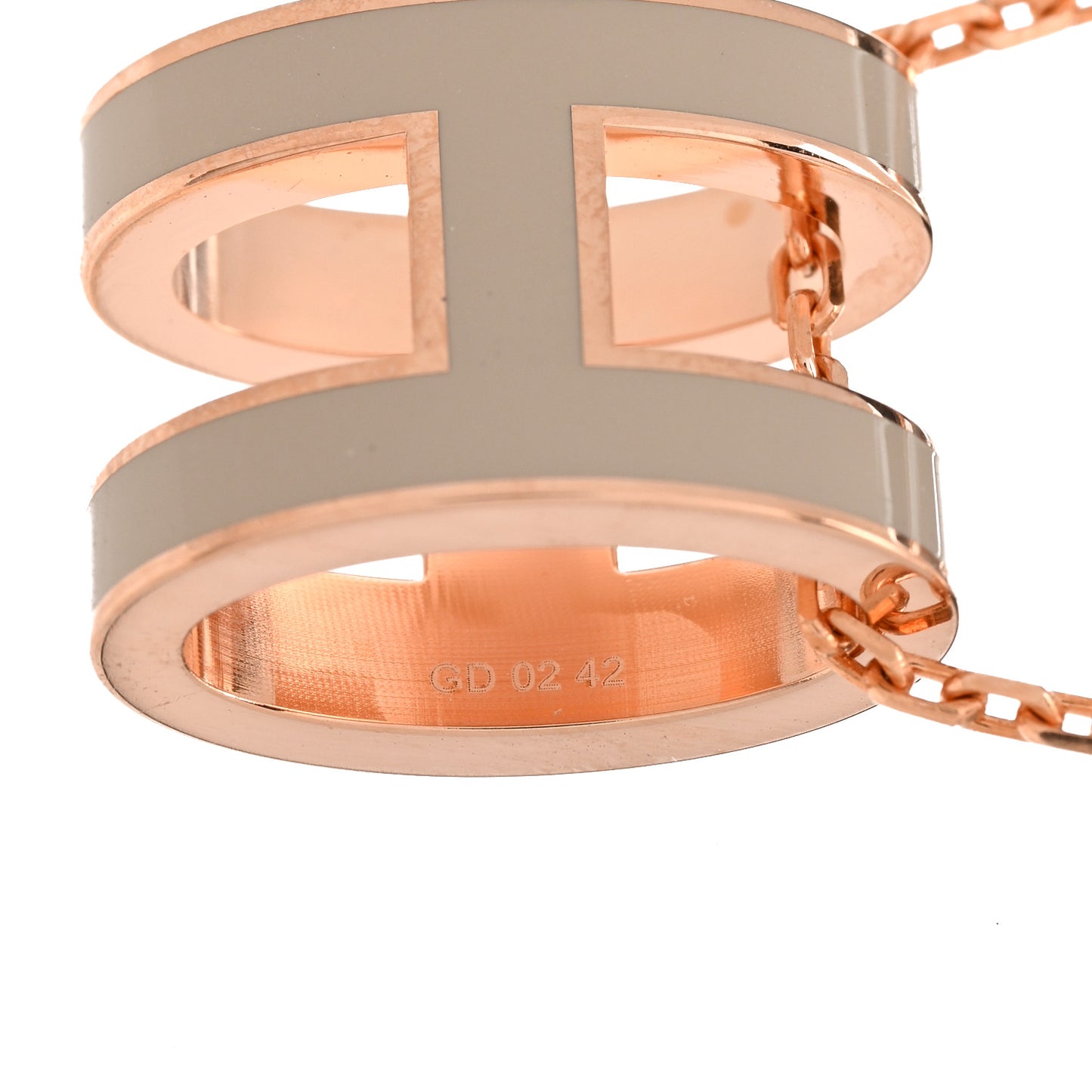 Lacquered Rose Gold Pop H Pendant Necklace Marron Glace