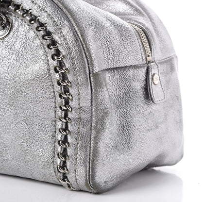 Chanel Metallic Goatskin Medium Luxe Ligne Bowler Tote Silver 18 of 23