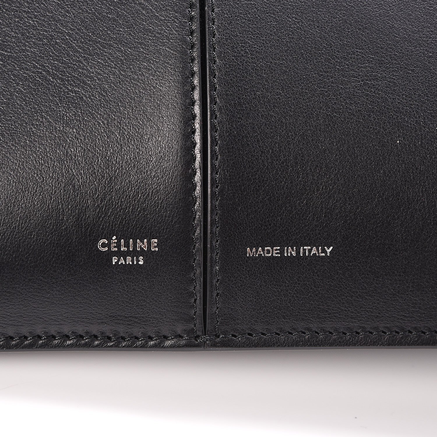 Celine Supple Natural Calfskin Medium Tri-Fold Bag Black 7 of 7