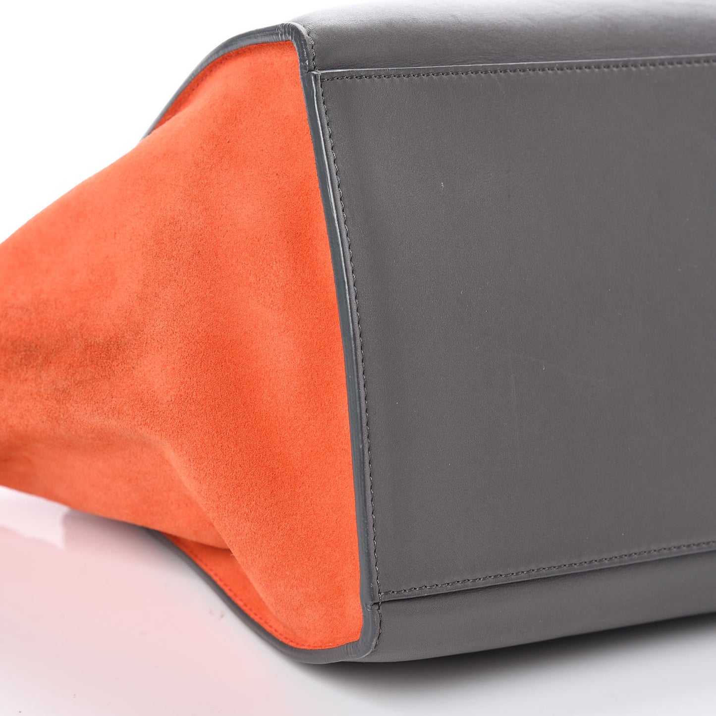 Smooth Calfskin Suede Medium Tri-Color Trapeze Flamingo