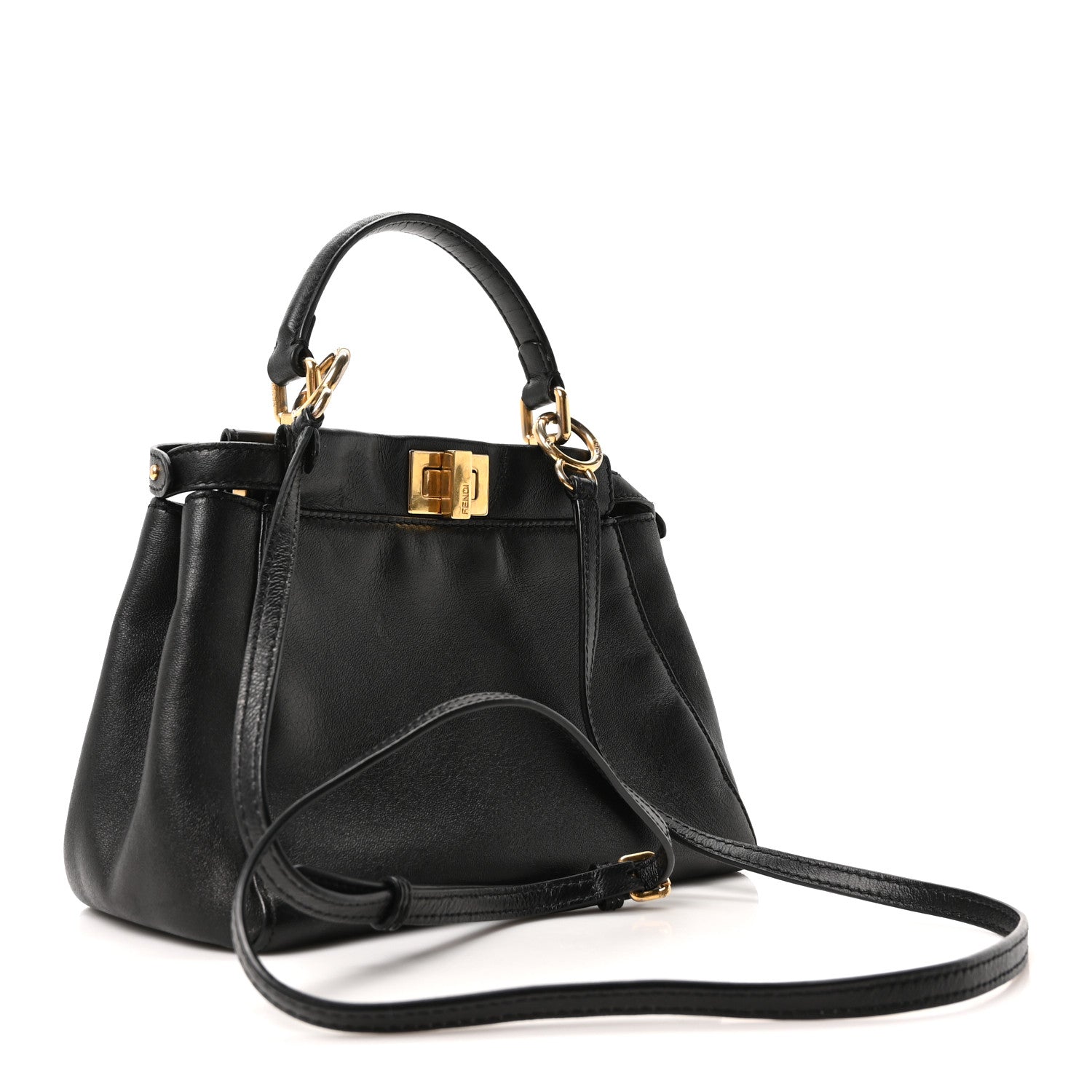 Fendi Nappa Mini Peekaboo Iconic Satchel Black 1819844 – FASHIONPHILE