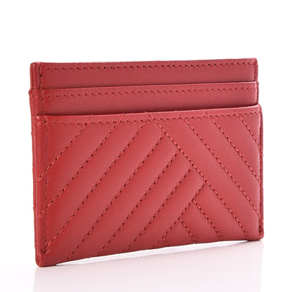Chanel Lambskin Quilted CC Crossing Card Holder Red 3 of 9
