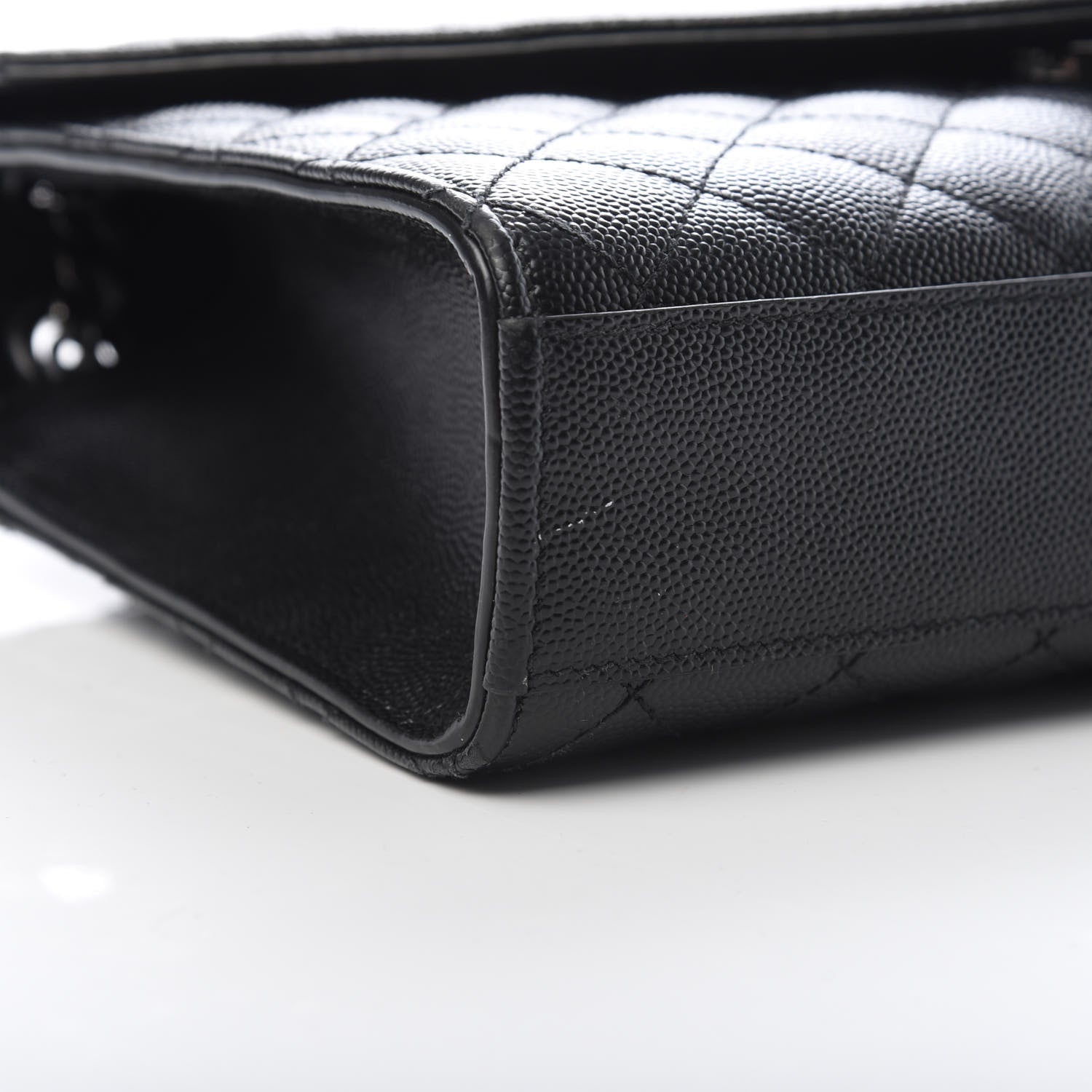 Saint Laurent Grain De Poudre Textured Mixed Matelasse Triquilt Medium Monogram Satchel Black 9 of 12