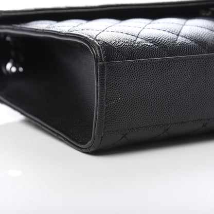 Saint Laurent Grain De Poudre Textured Mixed Matelasse Triquilt Medium Monogram Satchel Black 9 of 12