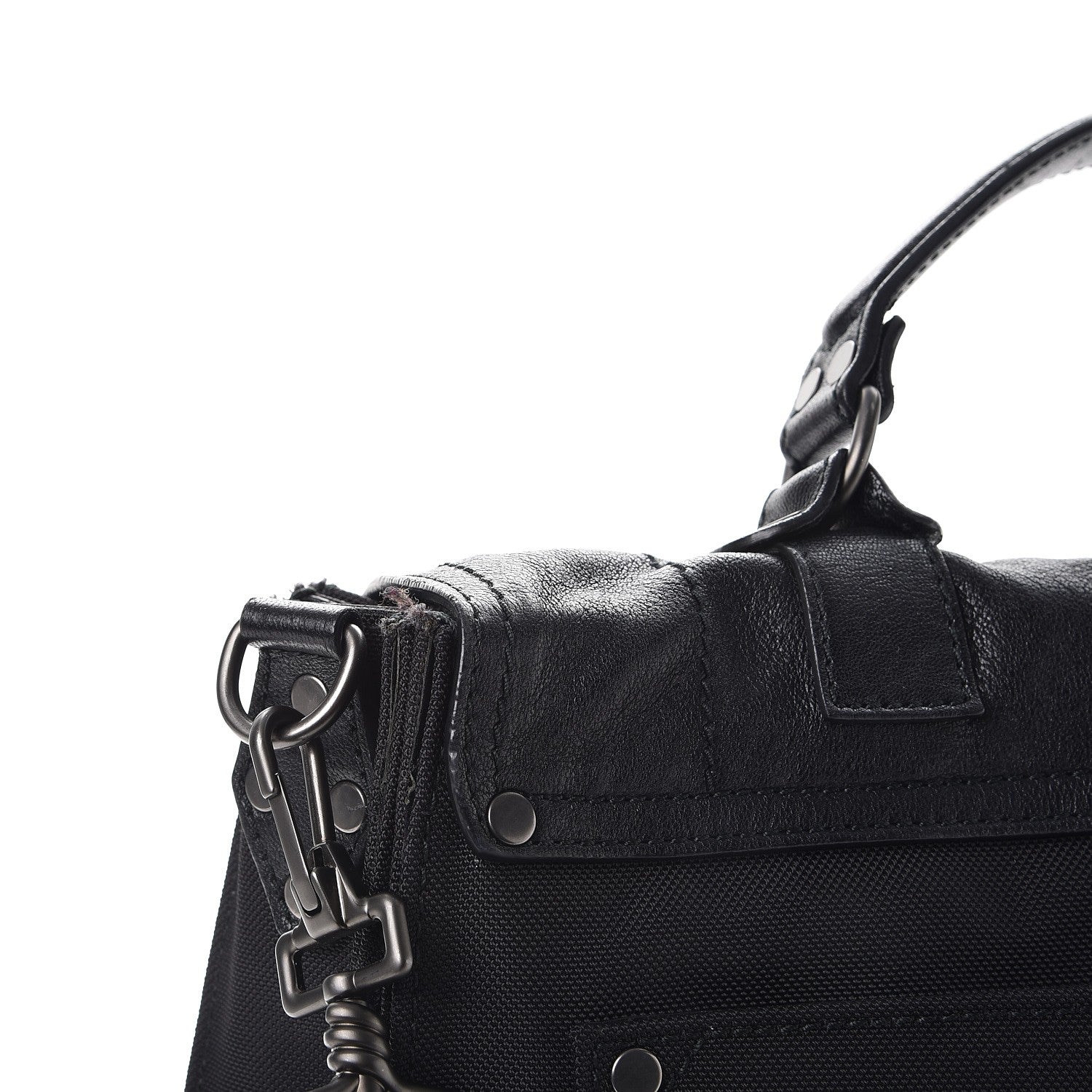 Proenza Schouler Lambskin Nylon Extra Large PS1 Satchel Black 9 of 14