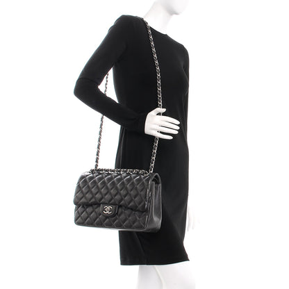 Chanel Lambskin Quilted Jumbo Double Flap Dark Grey 3 of 10