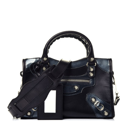 Balenciaga Smooth Calfskin Metallic Patent Giant 12 Silver Hardware Mini City Black Gris 1 of 8