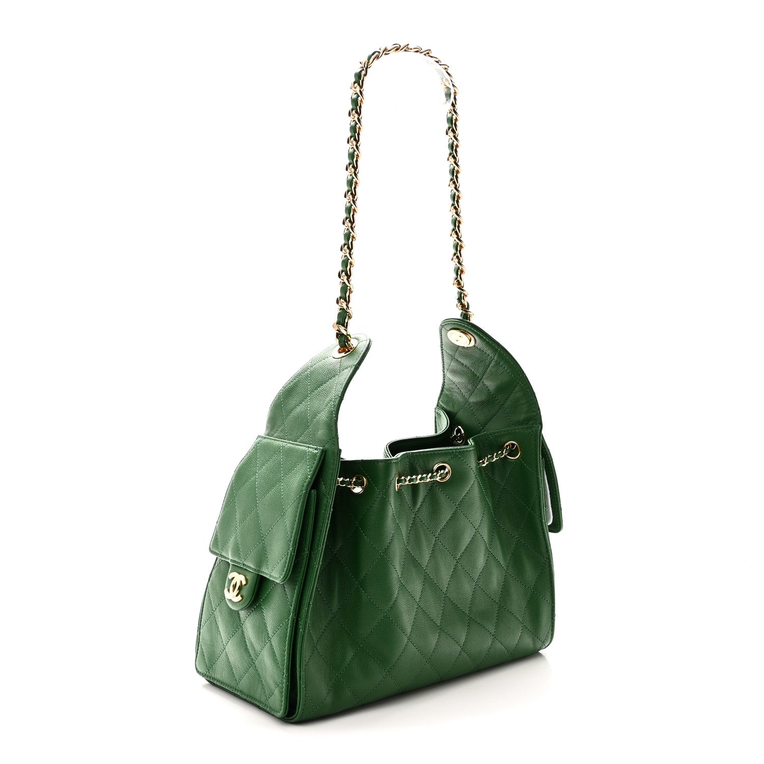 Chanel Caviar Quilted Small Chanel 25 Handbag Green 3 of 10