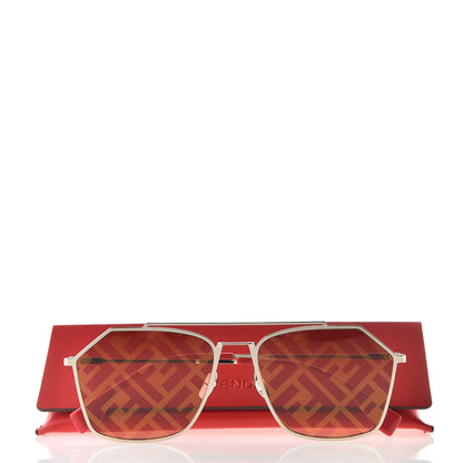 Fendi Metal Aviator Sunglasses FFM0022/S Red 8 of 8
