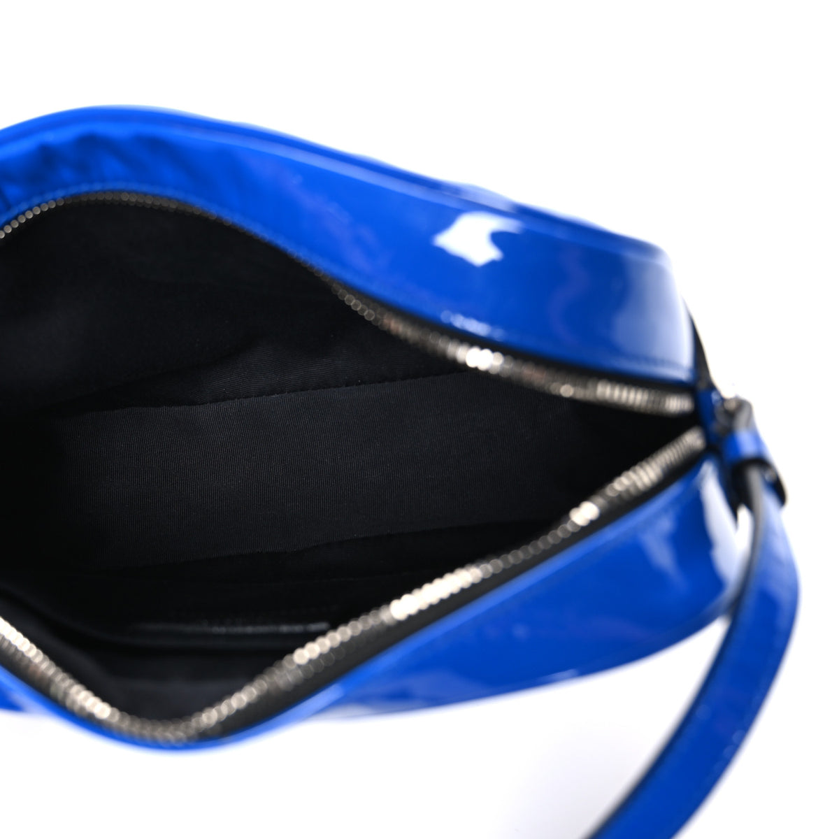 Patent Calfskin Matelasse Monogram Lou Camera Bag Royal Blue