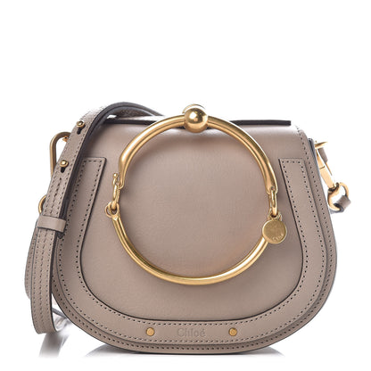 Chloe Calfskin Suede Small Nile Bracelet Bag Motty Grey 1 of 10
