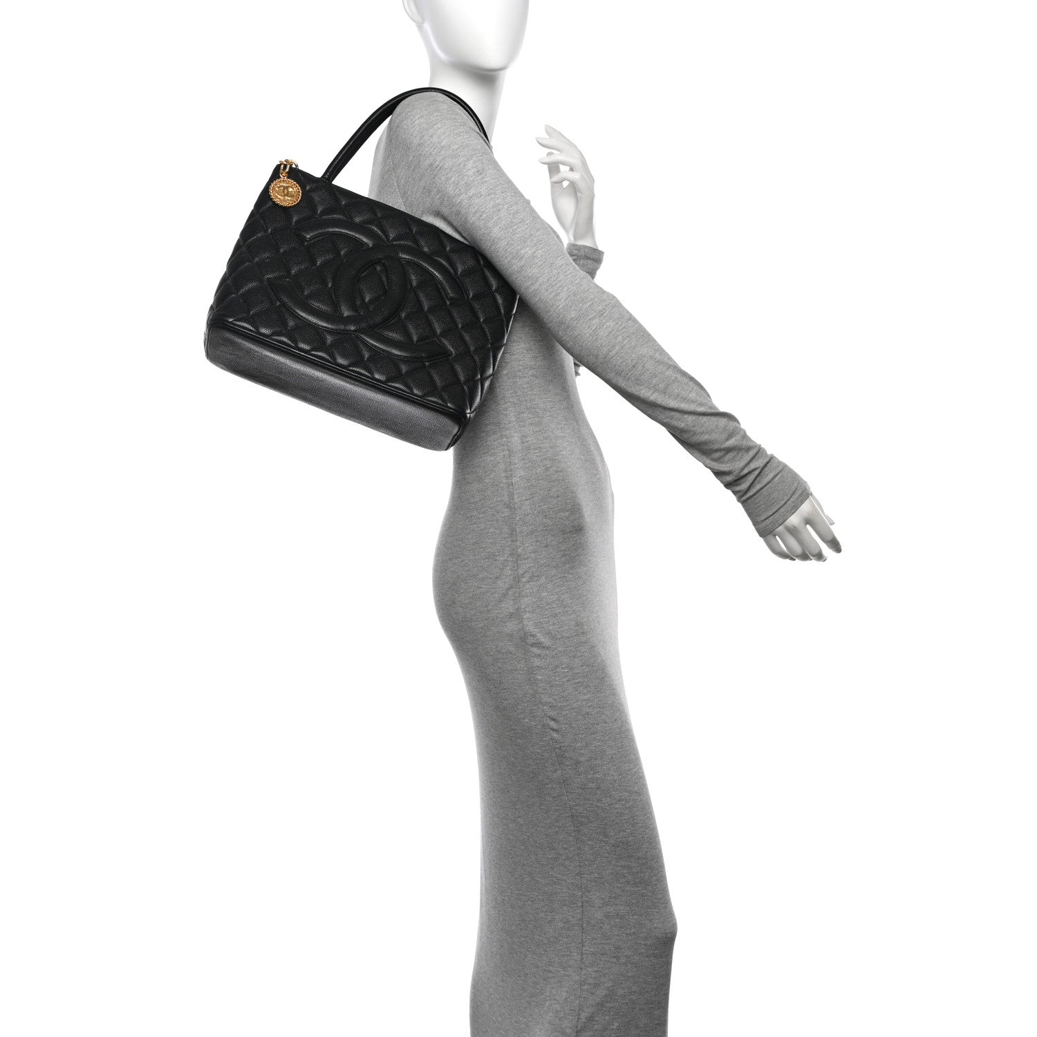 Chanel Caviar Quilted Medallion Tote Black 2 of 13