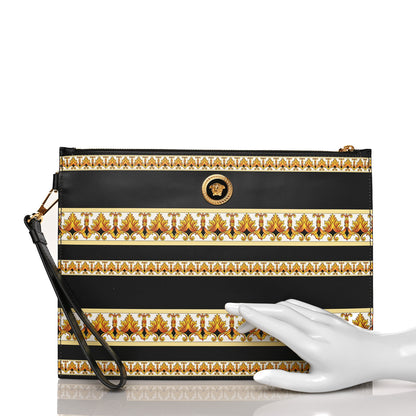 Versace Calfskin Baroque Print La Medusa Pouch Black 2 of 7