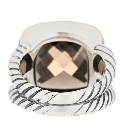 David Yurman Sterling Silver 18K Yellow Gold Diamond Smoky Quartz 14mm Albion Ring 54 6.75 3 of 6