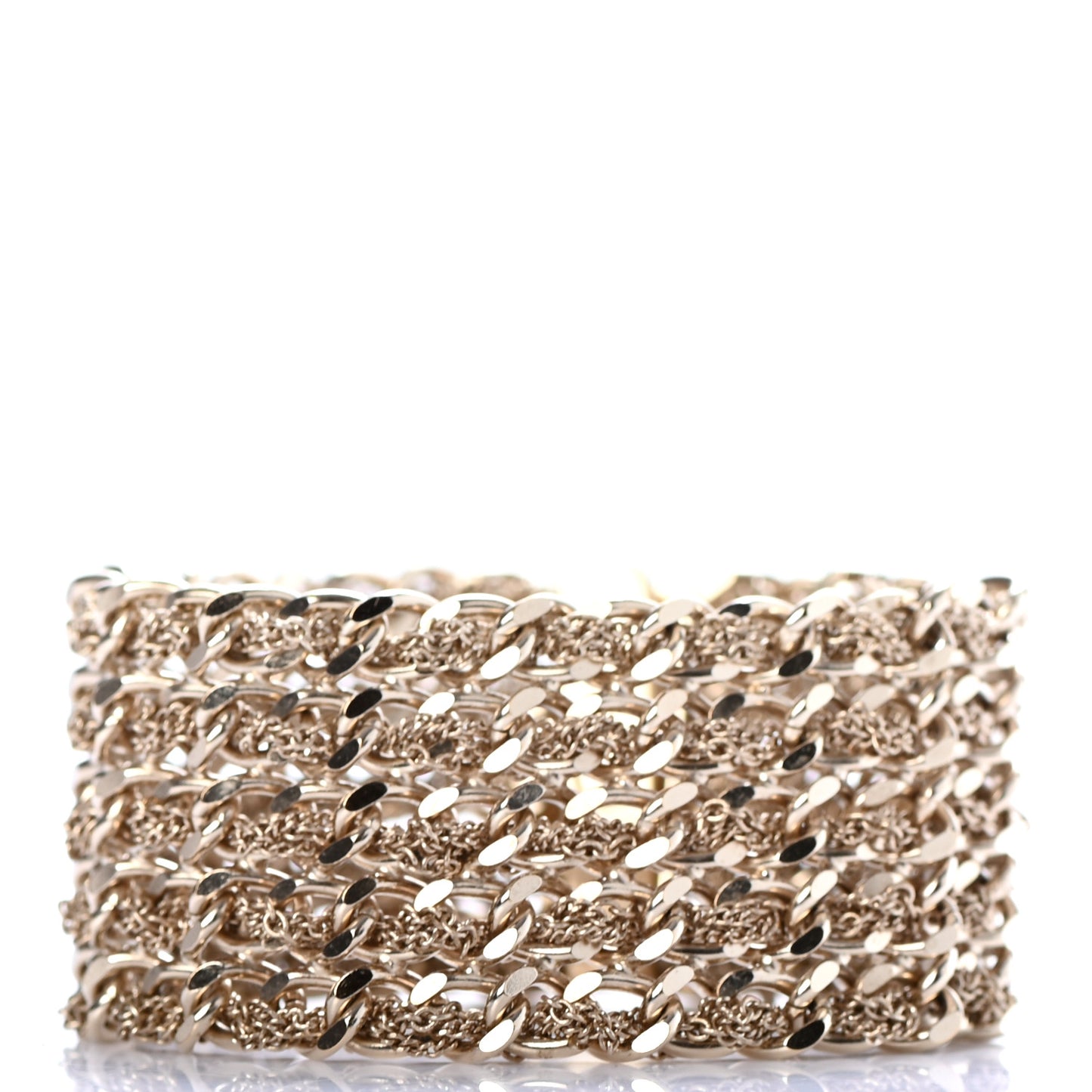 Metal CC Turnlock Multistrand Chain Bracelet Gold Gold