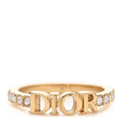 Christian Dior Metal Crystal Dio(R)evolution Ring XL 56/7.5 Gold 1 of 5