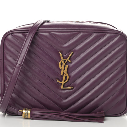 Saint Laurent Calfskin Matelasse Monogram Lou Camera Bag Purple 8 of 12