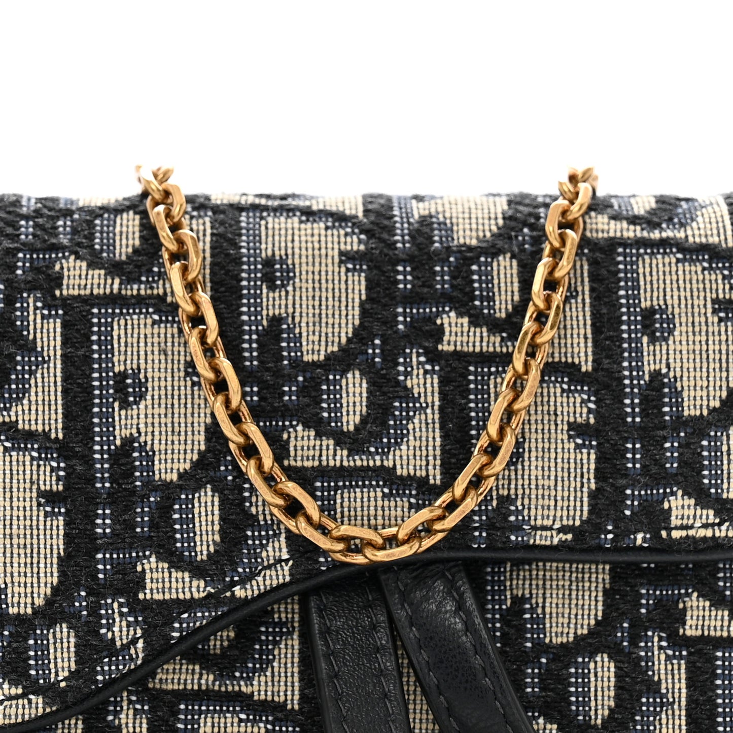 Oblique Nano Saddle Chain Pouch Blue