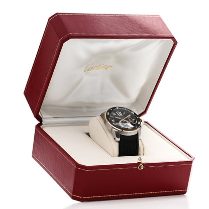 Cartier Stainless Steel 18K Pink Gold Rubber 42mm Calibre de Cartier Diver Automatic Watch Black 5 of 5