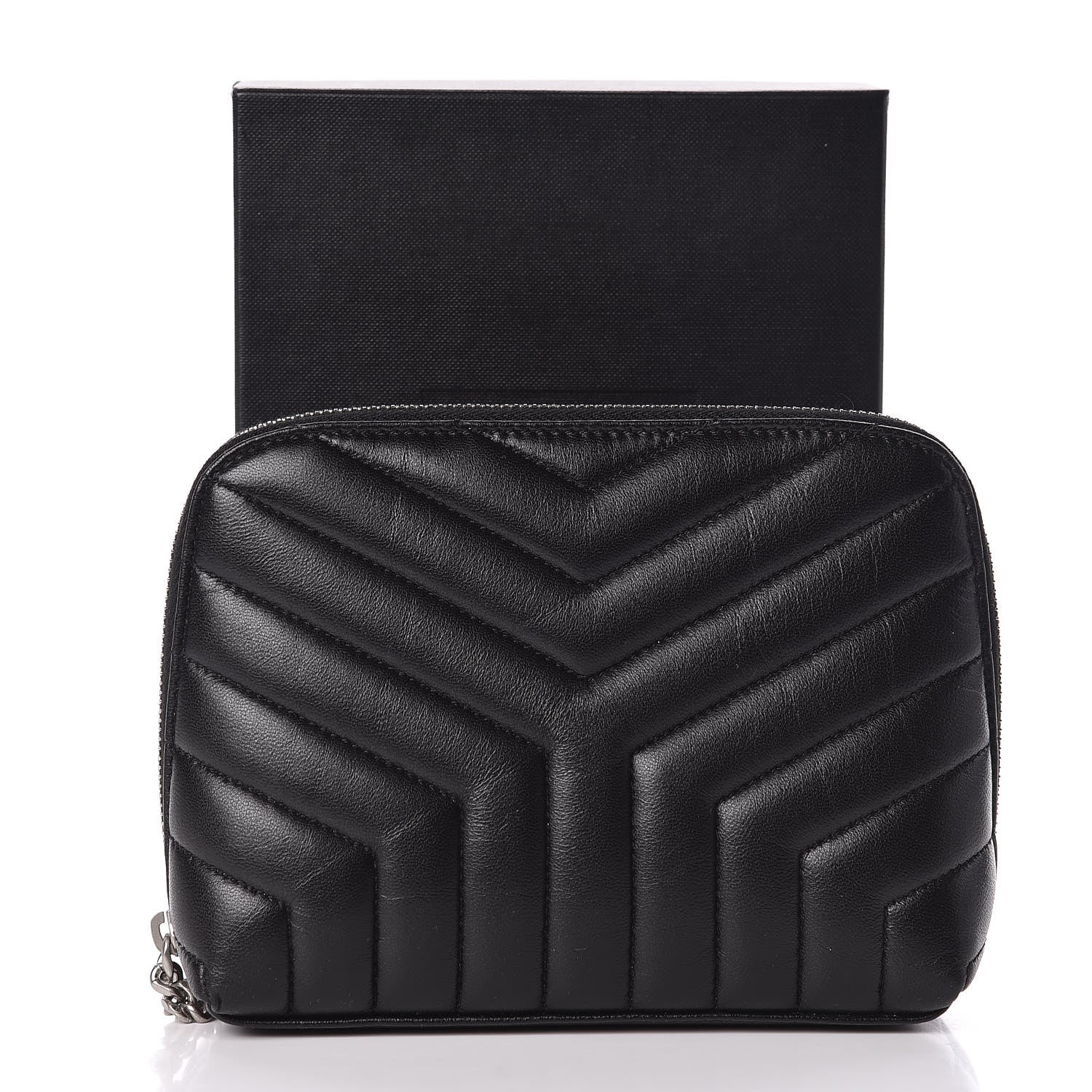 Saint Laurent Lambskin Matelasse Cosmetic Case Black 10 of 10