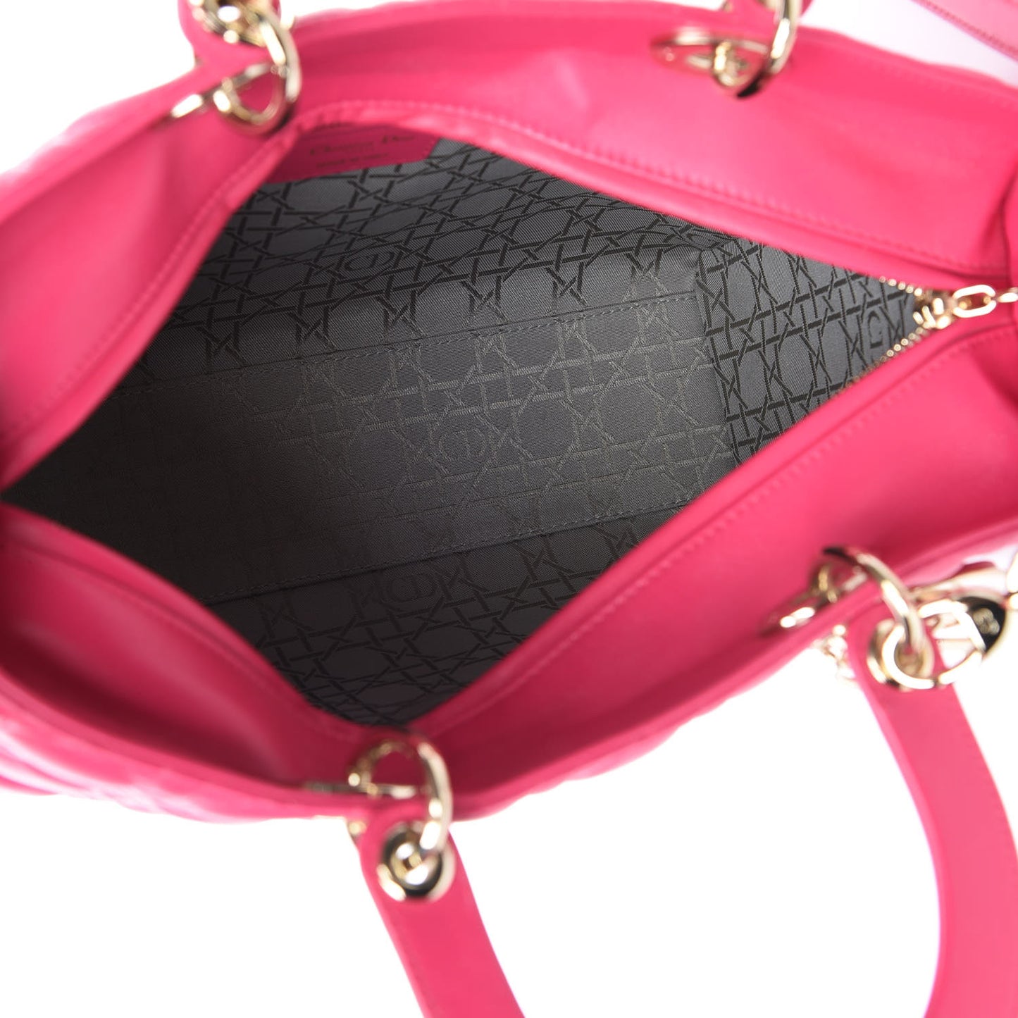 Lambskin Cannage Large Lady Dior Fuchsia