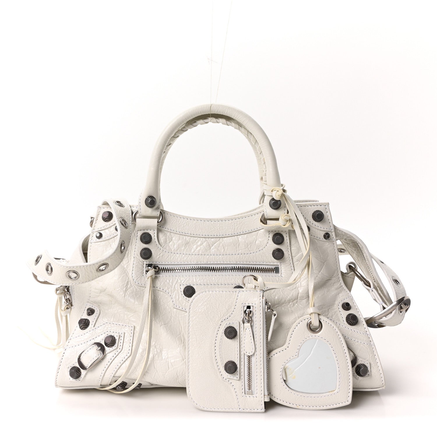 Balenciaga Agneau Arena Small Neo Cagole City Handbag Optic White 3 of 12