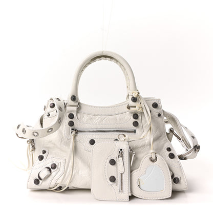 Balenciaga Agneau Arena Small Neo Cagole City Handbag Optic White 3 of 12