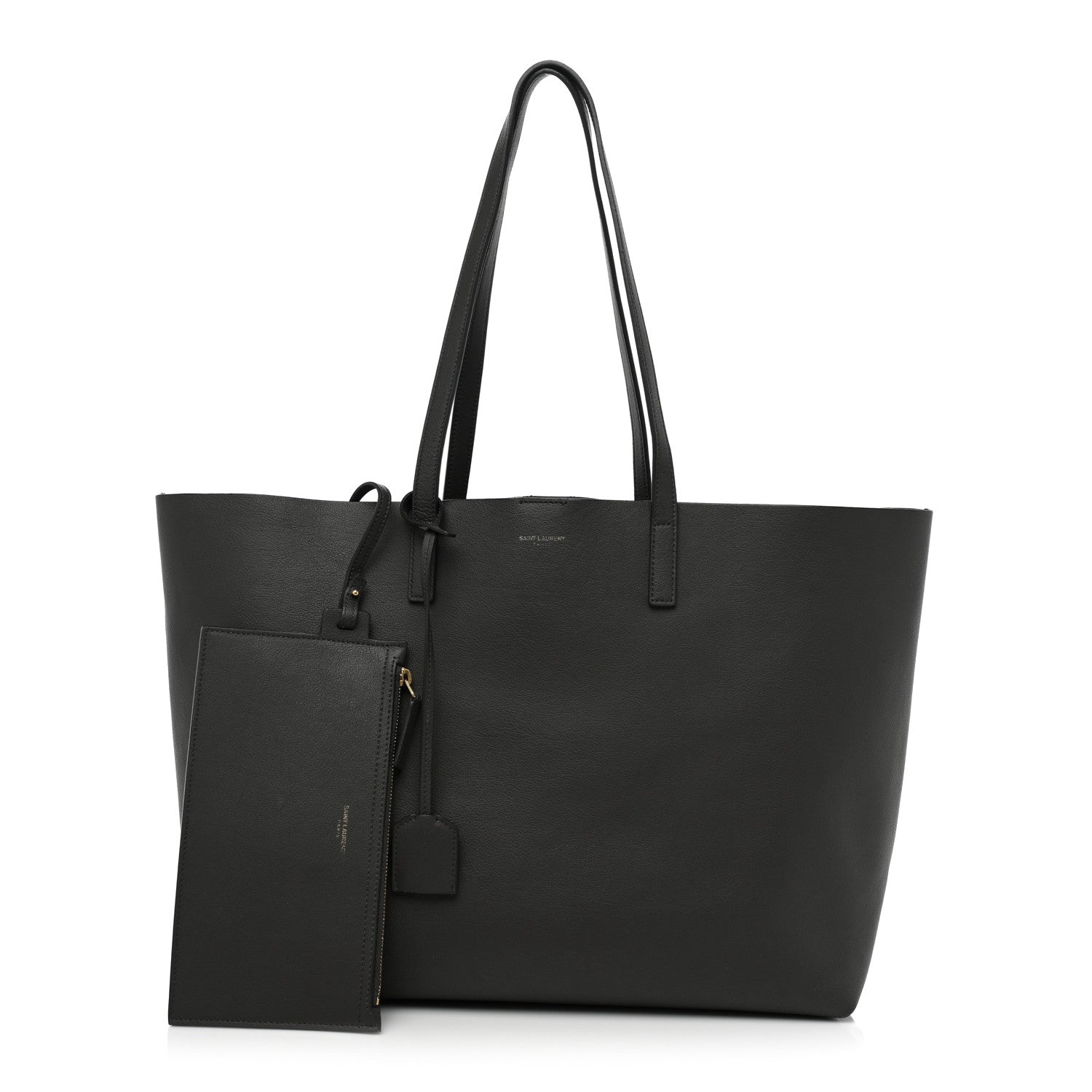 Saint Laurent Calfskin Large Shopping Tote Coal 3 of 10