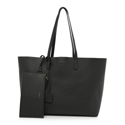 Saint Laurent Calfskin Large Shopping Tote Coal 3 of 10